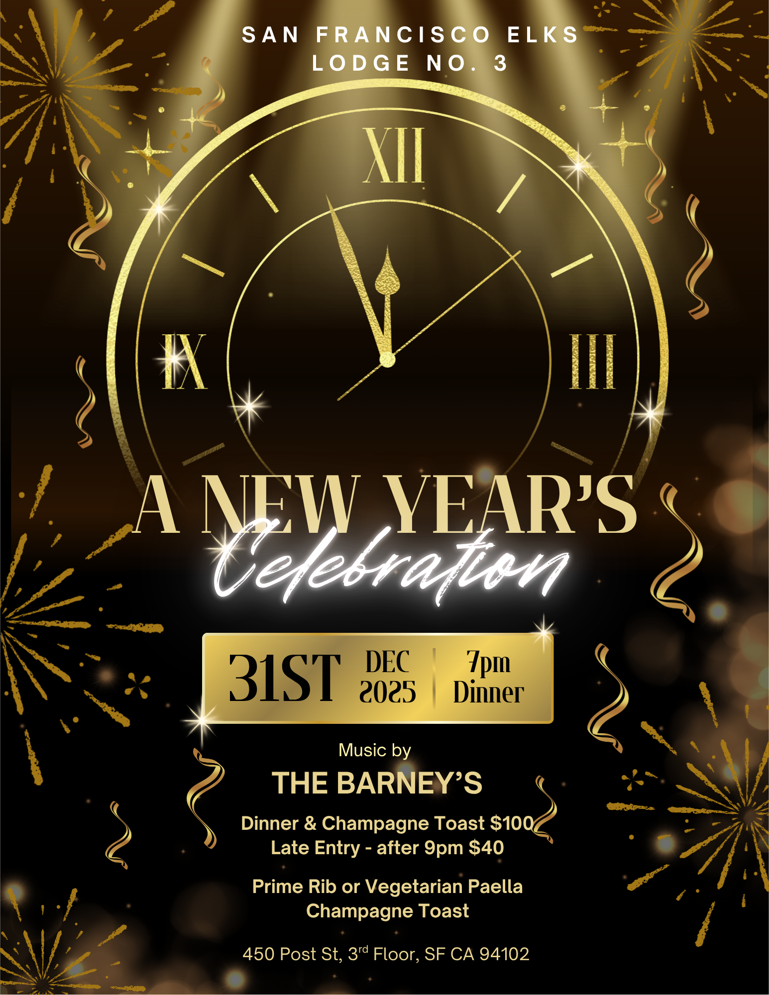 New Year's Eve - $100