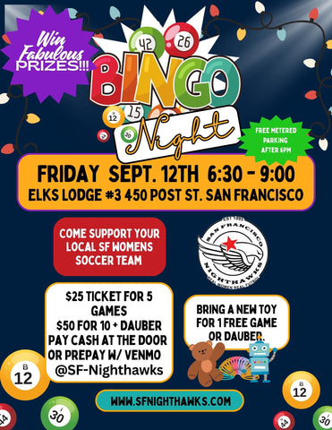 Nighthawks Bingo Fundraiser & Christmas in September